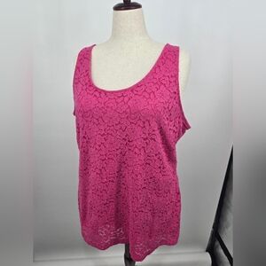Lane Bryant Pink Lace Overlay Tank 22/24 (6370)